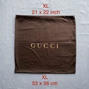 XL - GUCCI | NEW Luxury Cotton Lined Drawstring Dark Brown Dust Bag